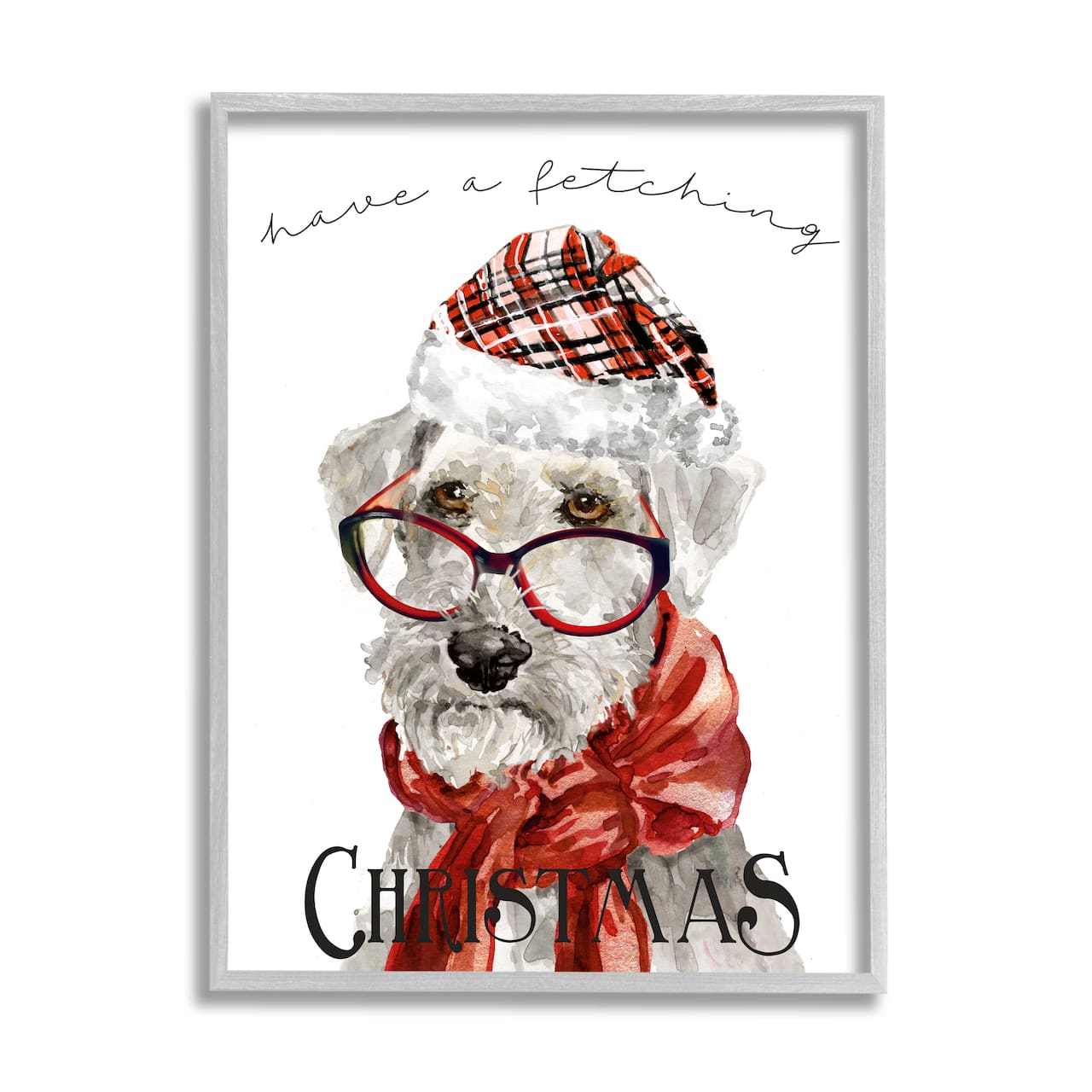 Stupell Industries Have a Fetching Christmas Dog Framed Giclee Art